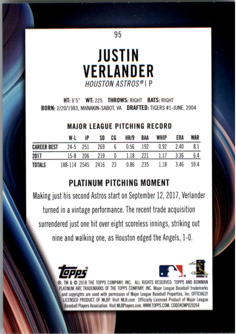 Justin Verlander cards (2007-2023) Tigers Astros Mets - You Choose - Picture 210 of 321