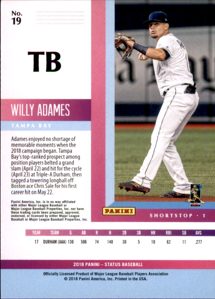 2018 Panini Status Red #19 Willy Adames back image