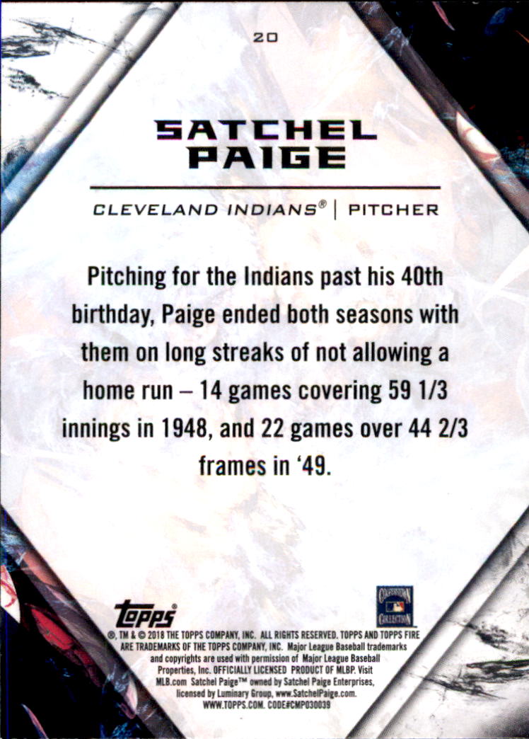 2018 Topps Fire Flame #20 Satchel Paige