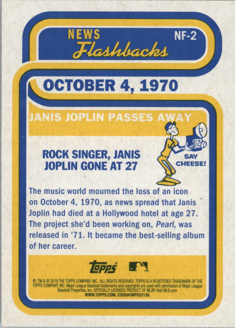 2019 Topps Heritage Baseball News Flashbacks Insert Singles - You Choose - Bild 5 von 19