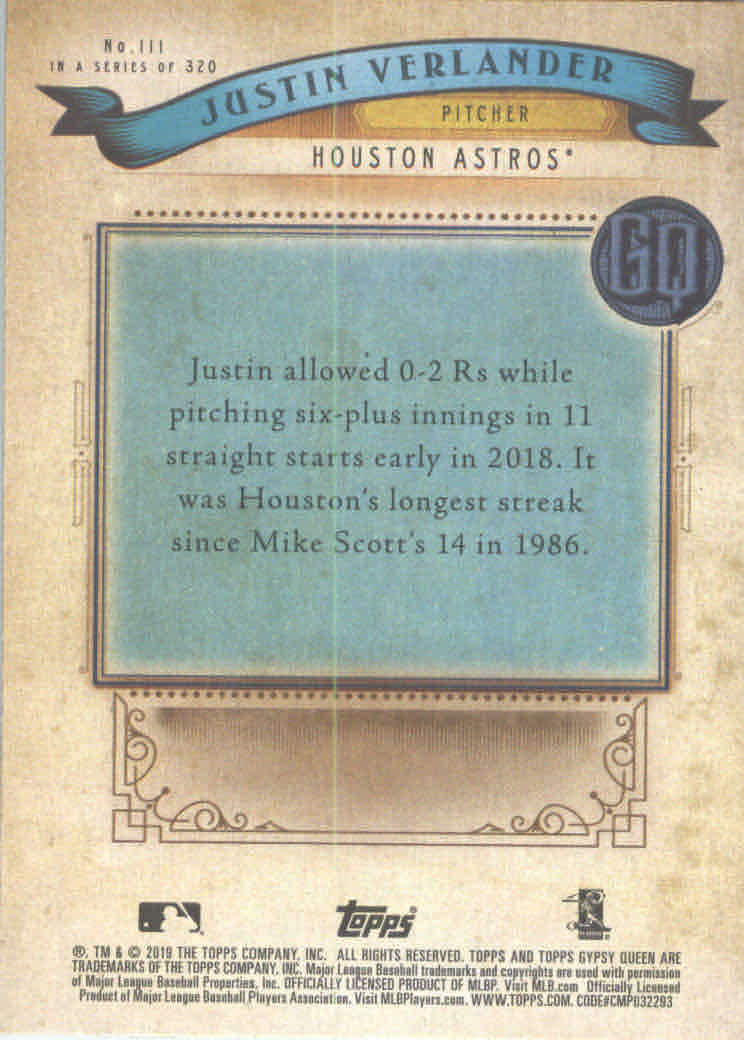 A3241- 2019 Topps Gypsy Queen BB #s 1-250 +Rookies -You Pick- 15+ FREE US SHIP - Picture 211 of 462