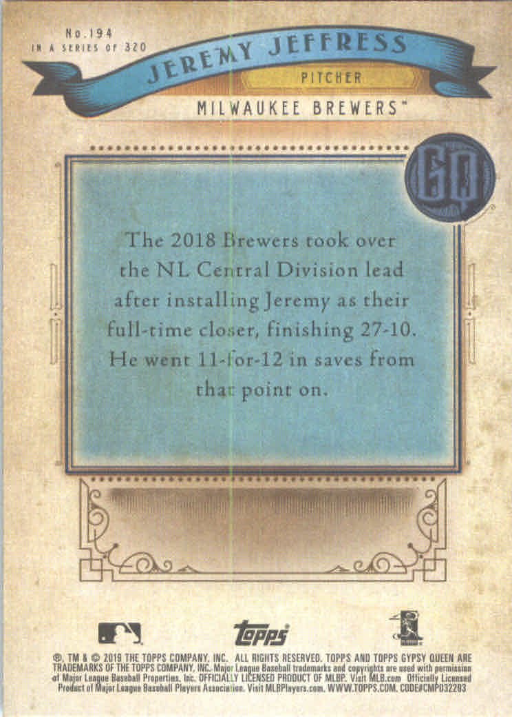 A3241- 2019 Topps Gypsy Queen BB #s 1-250 +Rookies -You Pick- 15+ FREE US SHIP - Picture 356 of 462