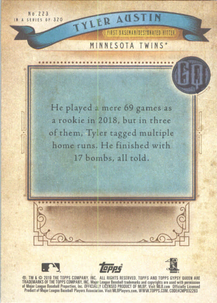 A3241- 2019 Topps Gypsy Queen BB #s 1-250 +Rookies -You Pick- 15+ FREE US SHIP - Picture 412 of 462