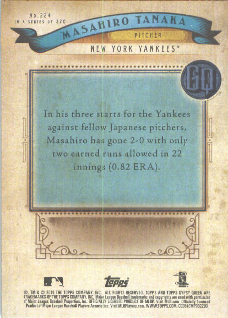 A3241- 2019 Topps Gypsy Queen BB #s 1-250 +Rookies -You Pick- 15+ FREE US SHIP - Picture 414 of 462