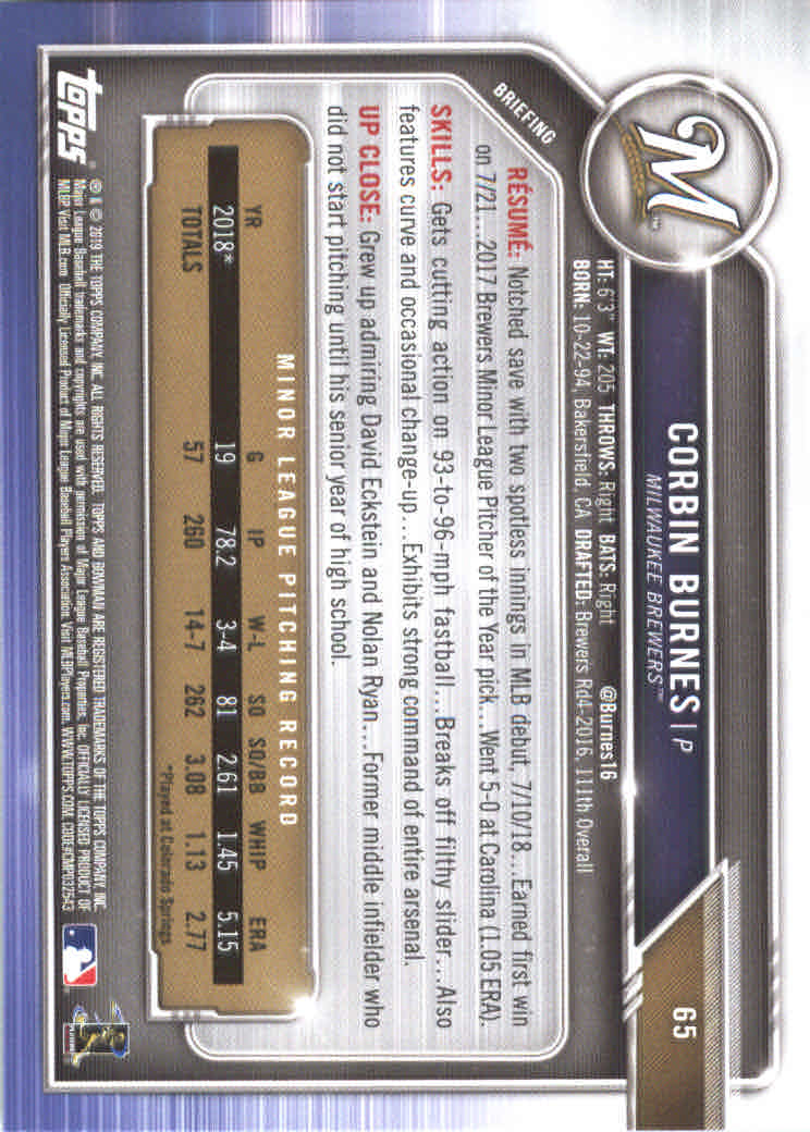 B0657- 2019 Bowman Baseball Card #s 1-100 +Inserts -You Pick- 15+ FREE US SHIP - Picture 127 of 339