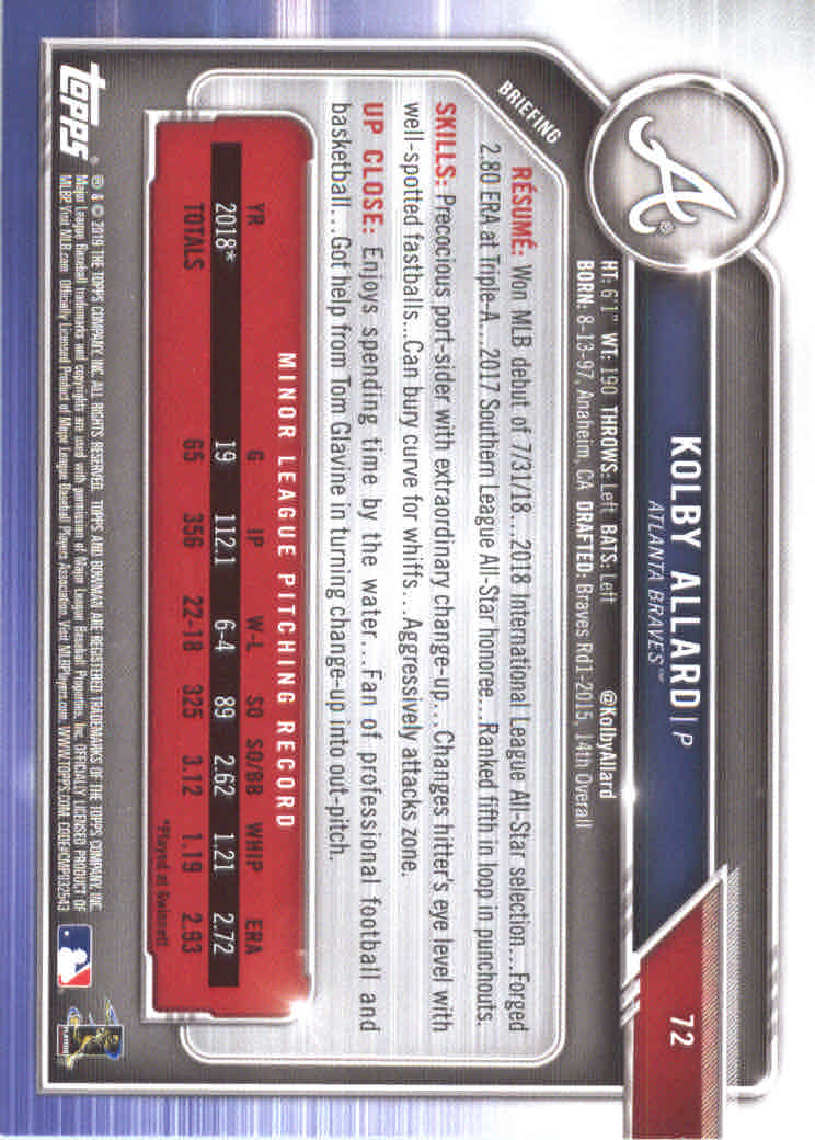 B0657- 2019 Bowman Baseball Card #s 1-100 +Inserts -You Pick- 15+ FREE US SHIP - Picture 141 of 339