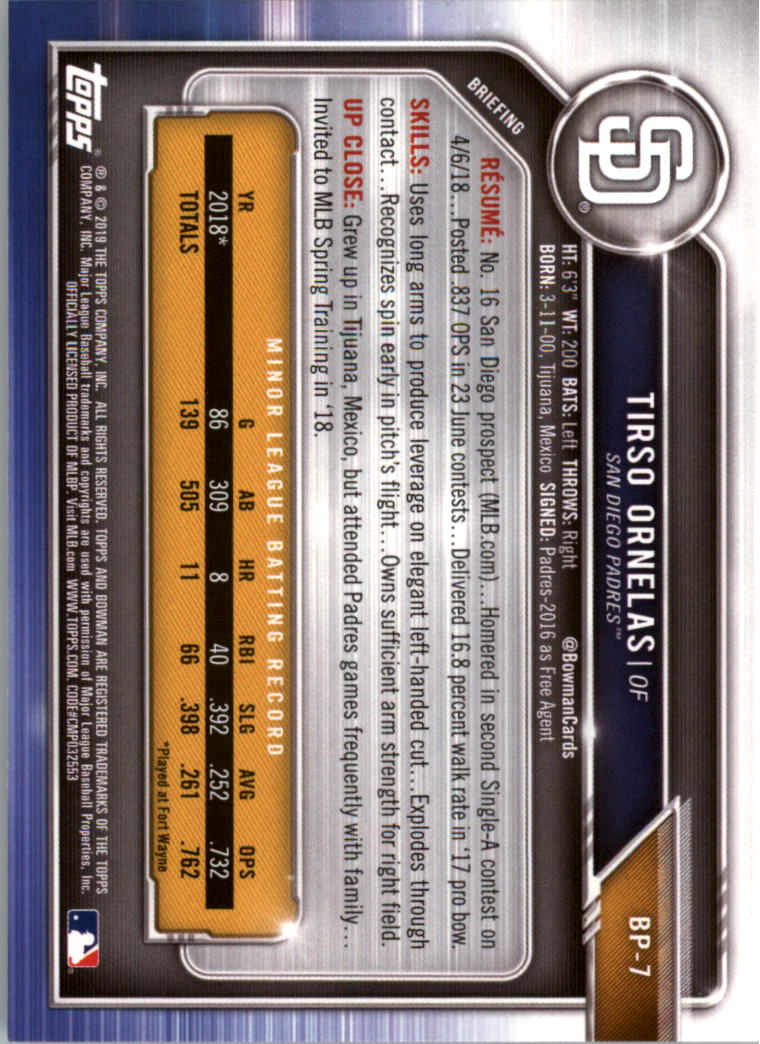 B0657- 2019 Bowman Baseball Card #s 1-100 +Inserts -You Pick- 15+ FREE US SHIP - Picture 201 of 339
