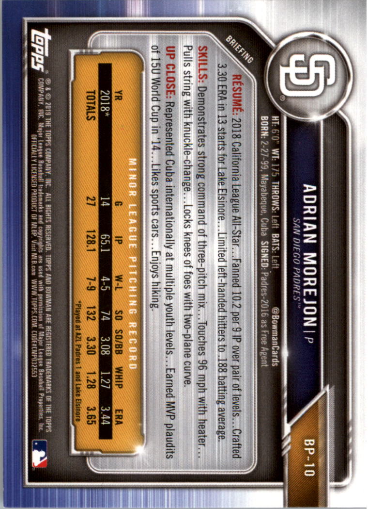 B0657- 2019 Bowman Baseball Card #s 1-100 +Inserts -You Pick- 15+ FREE US SHIP - Picture 203 of 339