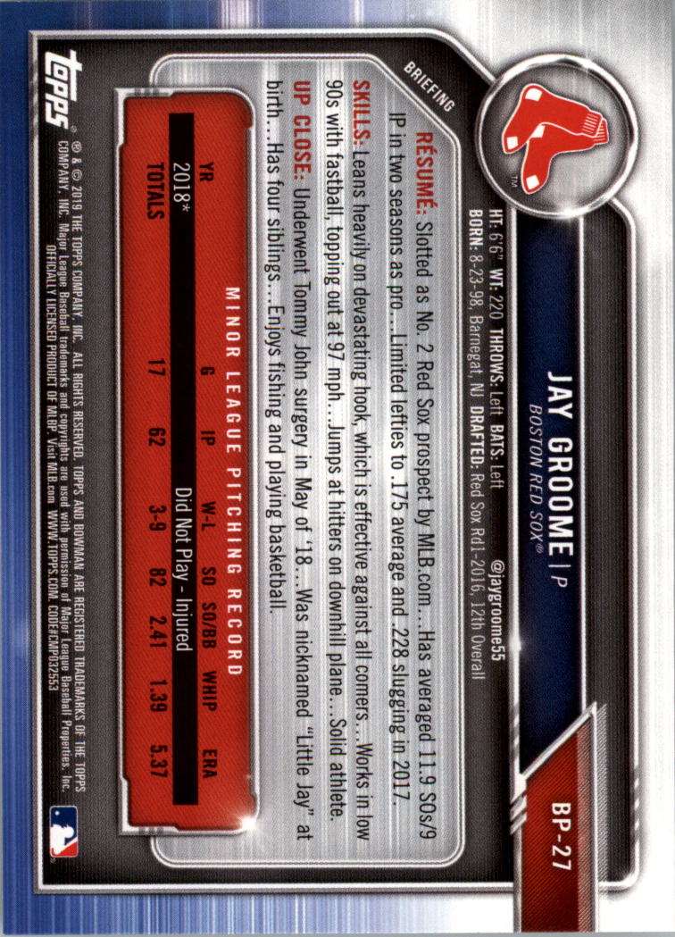 B0657- 2019 Bowman Baseball Card #s 1-100 +Inserts -You Pick- 15+ FREE US SHIP - Picture 227 of 339