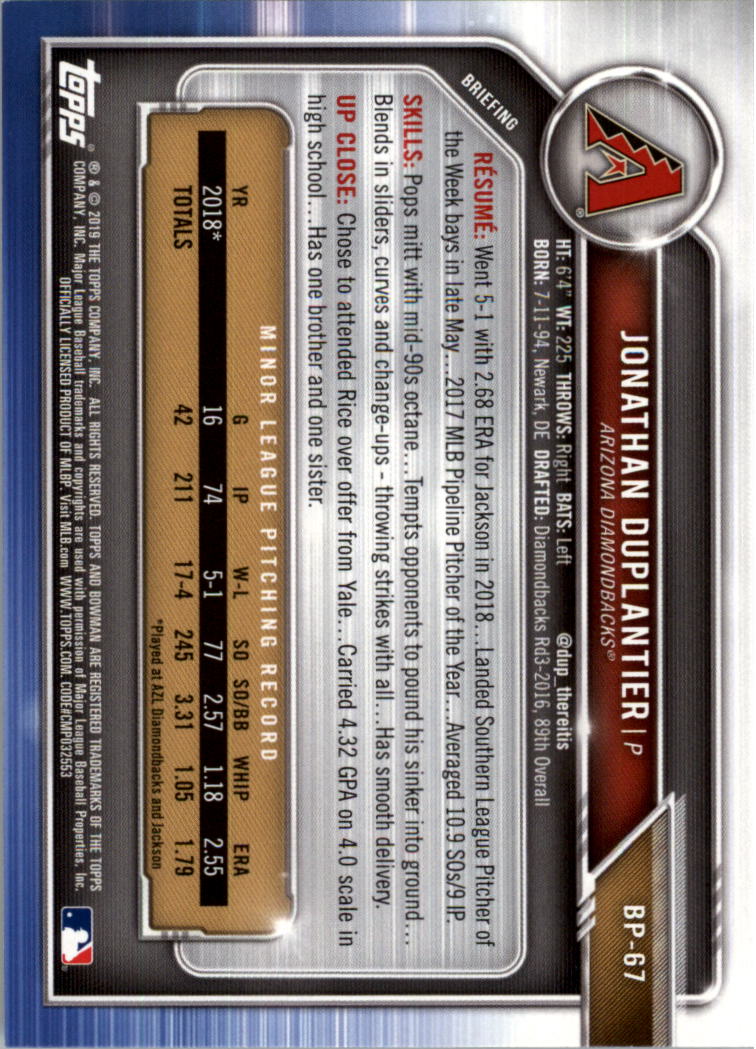 B0657- 2019 Bowman Baseball Card #s 1-100 +Inserts -You Pick- 15+ FREE US SHIP - Picture 255 of 339