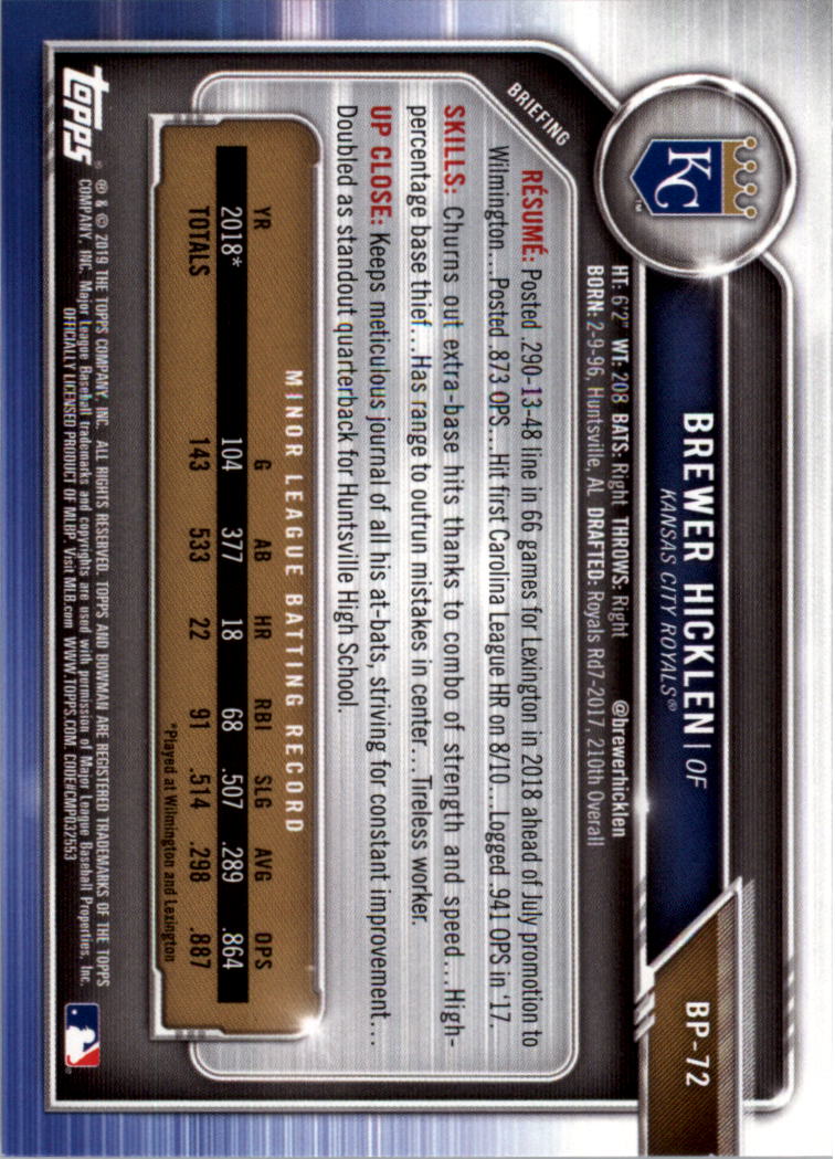 B0657- 2019 Bowman Baseball Card #s 1-100 +Inserts -You Pick- 15+ FREE US SHIP - Picture 259 of 339