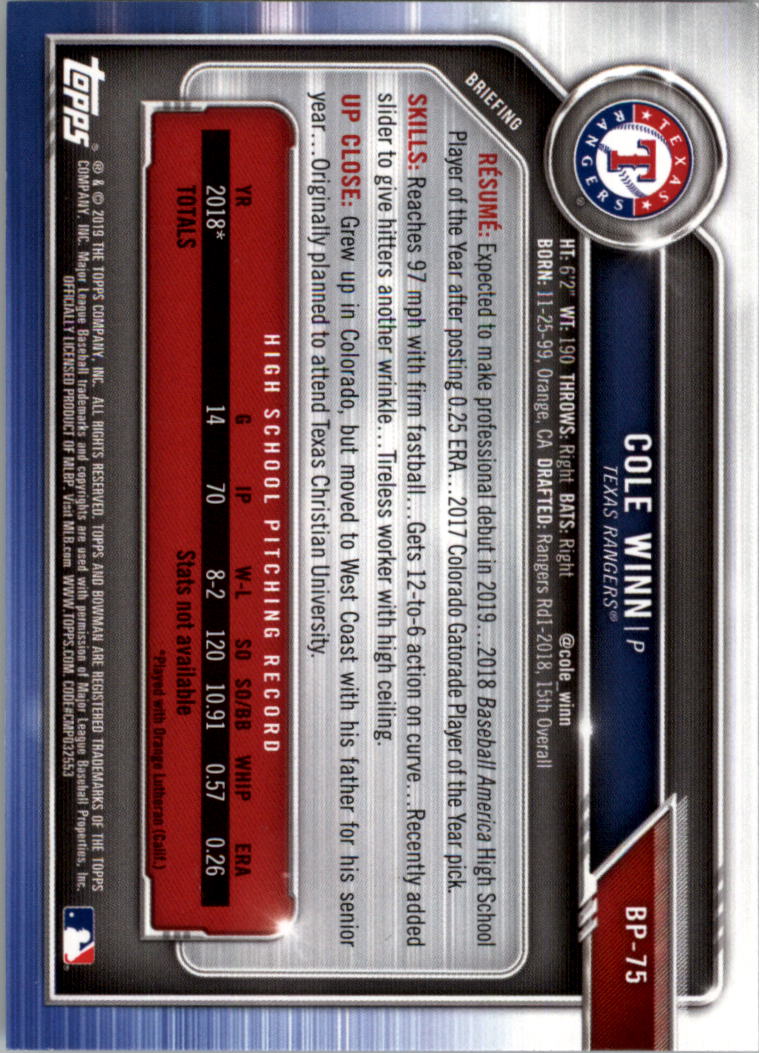 B0657- 2019 Bowman Baseball Card #s 1-100 +Inserts -You Pick- 15+ FREE US SHIP - Picture 263 of 339