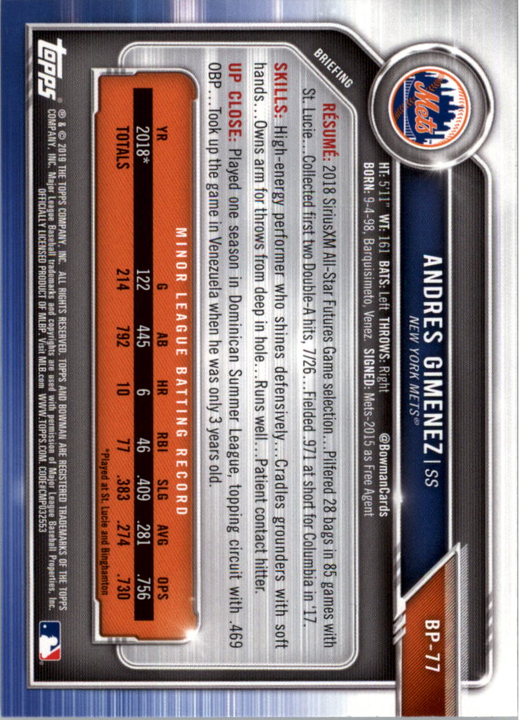 B0657- 2019 Bowman Baseball Card #s 1-100 +Inserts -You Pick- 15+ FREE US SHIP - Picture 267 of 339