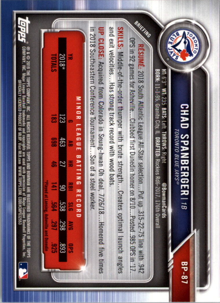 B0657- 2019 Bowman Baseball Card #s 1-100 +Inserts -You Pick- 15+ FREE US SHIP - Picture 275 of 339