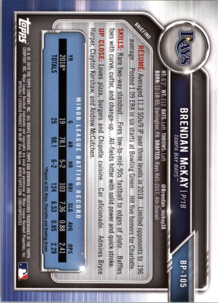 B0657- 2019 Bowman Baseball Card #s 1-100 +Inserts -You Pick- 15+ FREE US SHIP - Picture 287 of 339