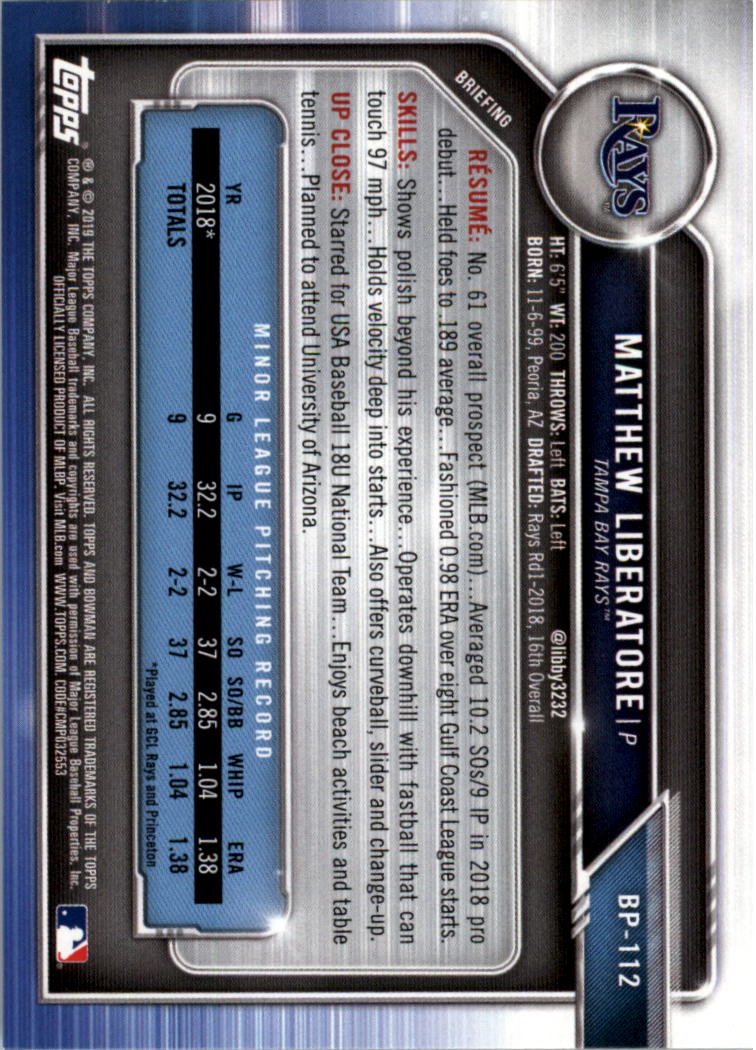 B0657- 2019 Bowman Baseball Card #s 1-100 +Inserts -You Pick- 15+ FREE US SHIP - Picture 295 of 339