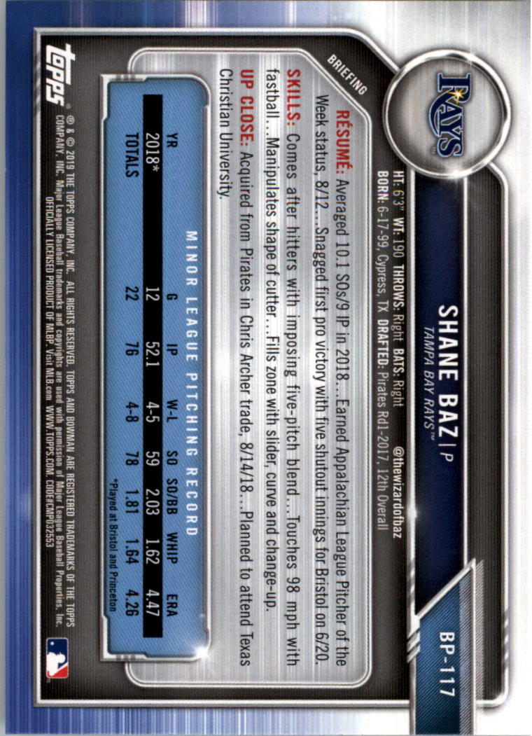B0657- 2019 Bowman Baseball Card #s 1-100 +Inserts -You Pick- 15+ FREE US SHIP - Picture 299 of 339