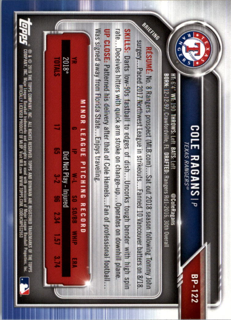 B0657- 2019 Bowman Baseball Card #s 1-100 +Inserts -You Pick- 15+ FREE US SHIP - Picture 305 of 339