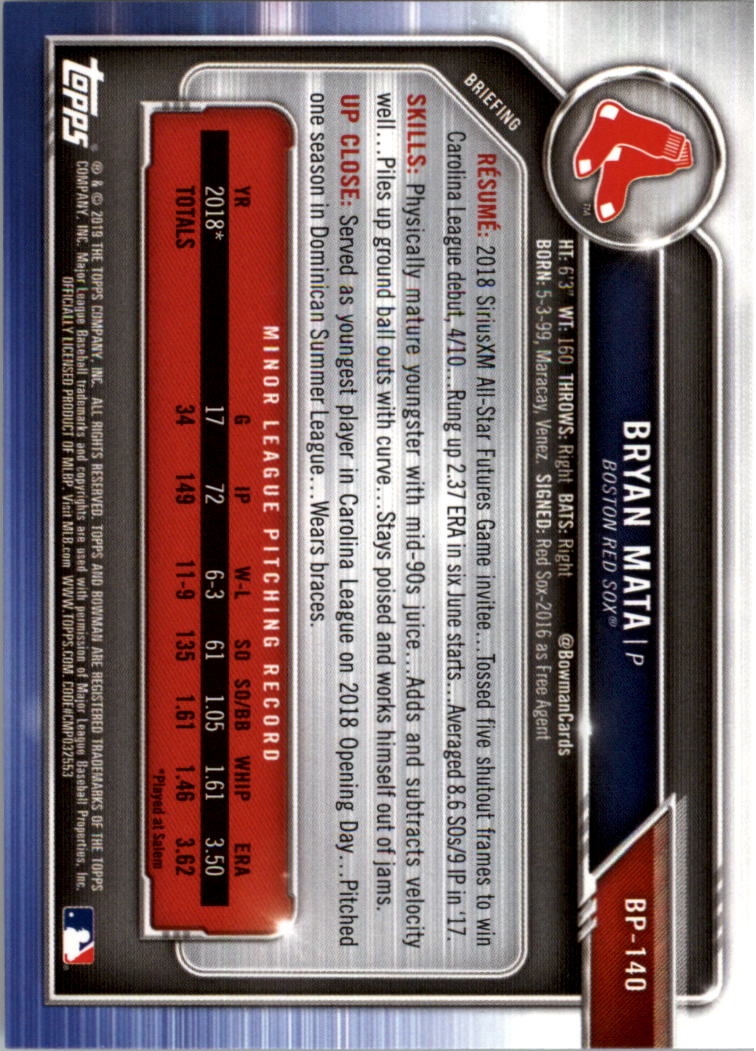B0657- 2019 Bowman Baseball Card #s 1-100 +Inserts -You Pick- 15+ FREE US SHIP - Picture 327 of 339