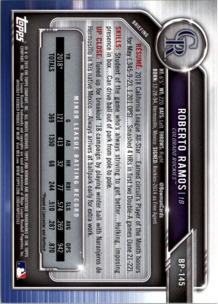 B0657- 2019 Bowman Baseball Card #s 1-100 +Inserts -You Pick- 15+ FREE US SHIP - Picture 331 of 339