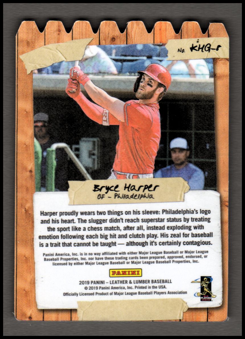 2019 Panini Leather and Lumber Knothole Gang #8 Bryce Harper back image