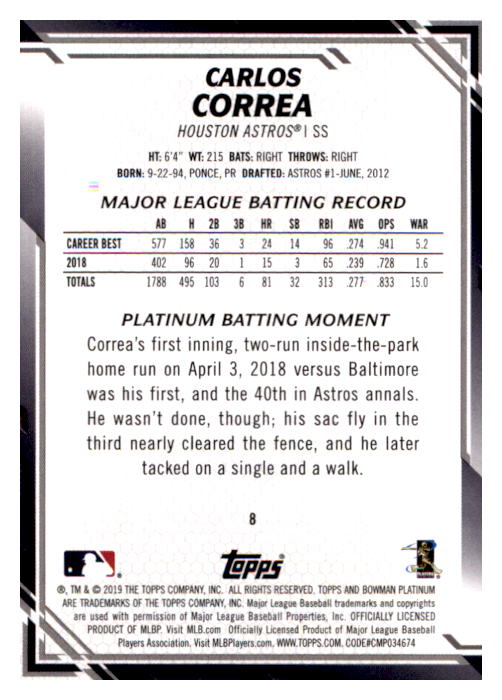 B1062- 2019 Bowman Platinum BB Cards 1-100 +Inserts -You Pick- 15+ FREE US SHIP - Picture 3 of 188