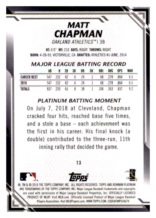 B1062- 2019 Bowman Platinum BB Cards 1-100 +Inserts -You Pick- 15+ FREE US SHIP - Picture 11 of 188