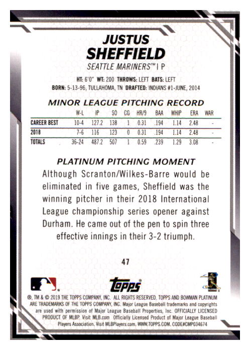 B1062- 2019 Bowman Platinum BB Cards 1-100 +Inserts -You Pick- 15+ FREE US SHIP - Picture 45 of 188