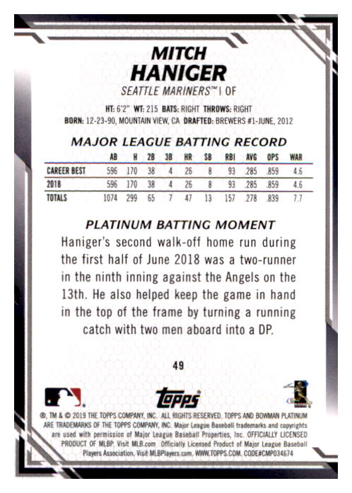 B1062- 2019 Bowman Platinum BB Cards 1-100 +Inserts -You Pick- 15+ FREE US SHIP - Picture 49 of 188