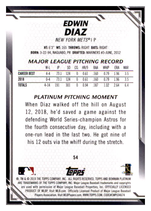 B1062- 2019 Bowman Platinum BB Cards 1-100 +Inserts -You Pick- 15+ FREE US SHIP - Picture 55 of 188