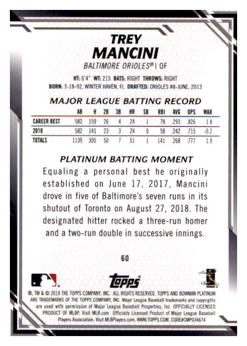 B1062- 2019 Bowman Platinum BB Cards 1-100 +Inserts -You Pick- 15+ FREE US SHIP - Picture 61 of 188