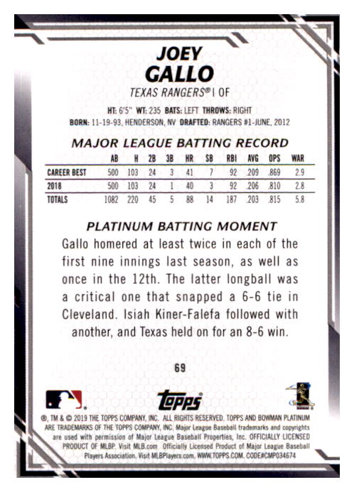 B1062- 2019 Bowman Platinum BB Cards 1-100 +Inserts -You Pick- 15+ FREE US SHIP - Picture 72 of 188