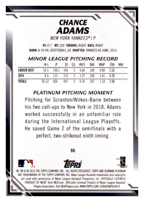 B1062- 2019 Bowman Platinum BB Cards 1-100 +Inserts -You Pick- 15+ FREE US SHIP - Picture 94 of 188