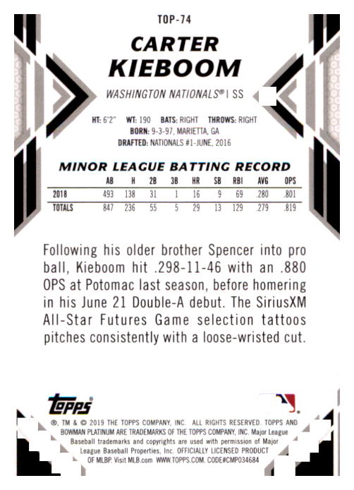 B1062- 2019 Bowman Platinum BB Cards 1-100 +Inserts -You Pick- 15+ FREE US SHIP - Picture 164 of 188