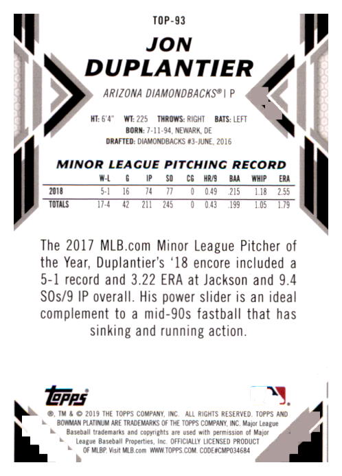 B1062- 2019 Bowman Platinum BB Cards 1-100 +Inserts -You Pick- 15+ FREE US SHIP - Picture 180 of 188