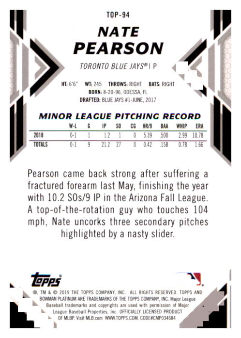 B1062- 2019 Bowman Platinum BB Cards 1-100 +Inserts -You Pick- 15+ FREE US SHIP - Picture 182 of 188