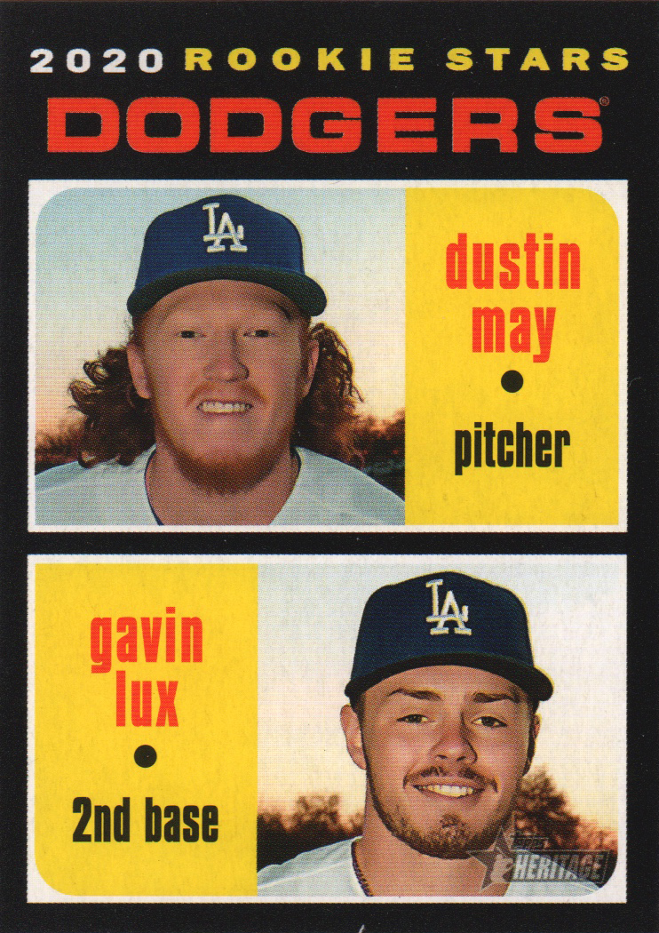 2020 Topps Heritage #188 Gavin Lux RC/Dustin May RC
