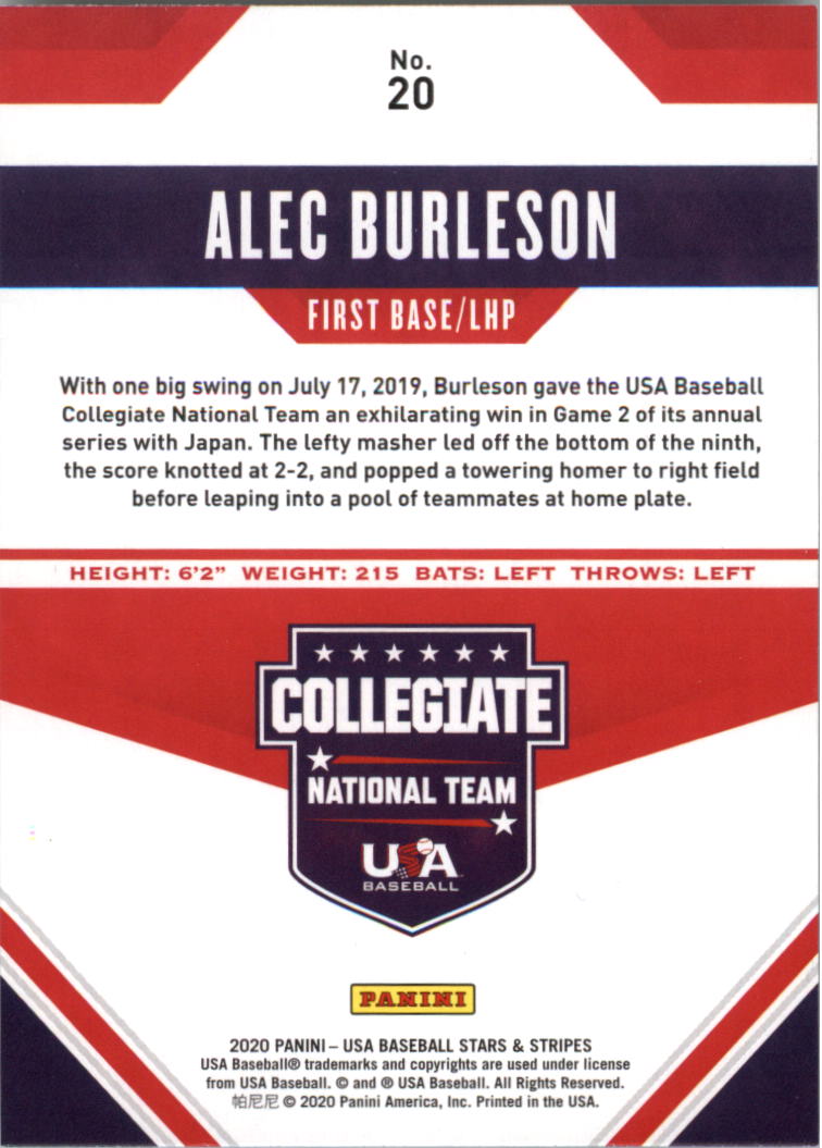 A0879- 2020 USA Baseball Stars and Stripes 1-100 -You Pick- 15+ FREE US SHIP - Picture 27 of 147