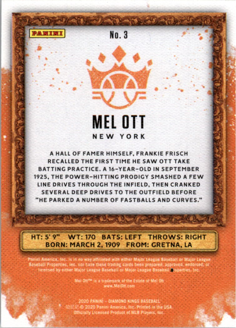Mel Ott cards (2004-2023) Giants - You Choose - Bild 21 von 29
