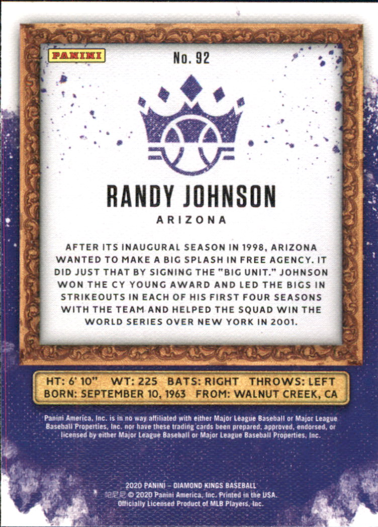 Randy Johnson cards (1990-2024) Mariners D-Backs Yankees Astros - You Choose - Picture 284 of 308