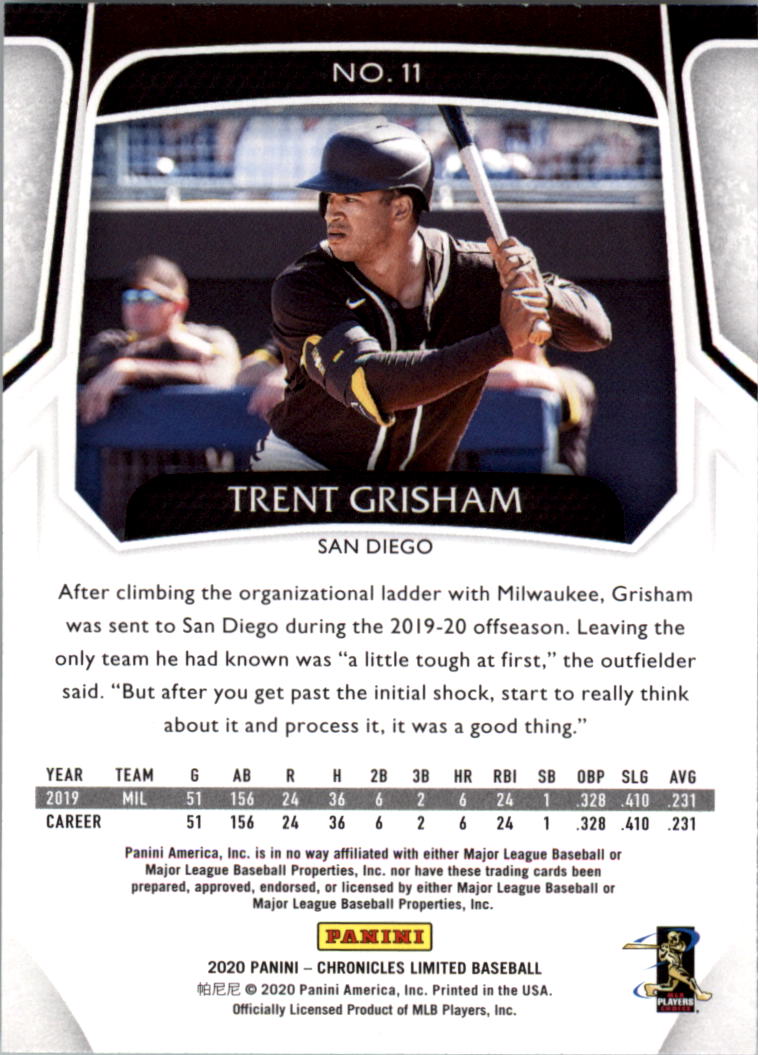 2020 Limited #11 Trent Grisham RC back image