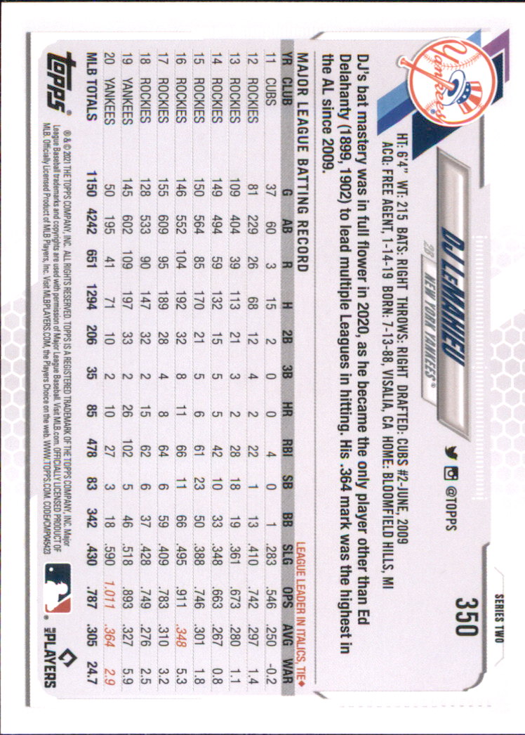 A7598- 2021 Topps Baseball Cards 251-500 +Rookies -You Pick- 15+ FREE US SHIP - Picture 187 of 449
