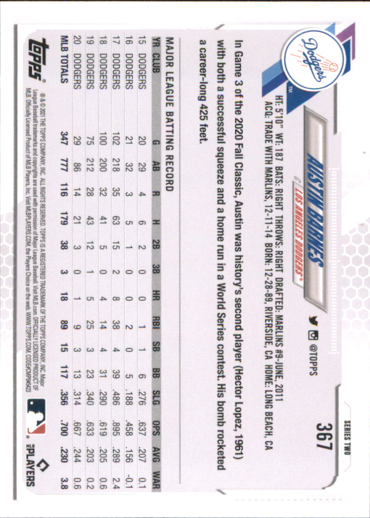 A7598- 2021 Topps Baseball Cards 251-500 +Rookies -You Pick- 15+ FREE US SHIP - Picture 217 of 449