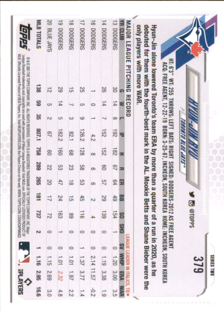 A7598- 2021 Topps Baseball Cards 251-500 +Rookies -You Pick- 15+ FREE US SHIP - Picture 241 of 449