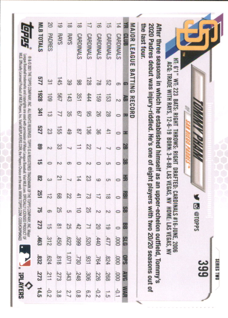 A7598- 2021 Topps Baseball Cards 251-500 +Rookies -You Pick- 15+ FREE US SHIP - Picture 275 of 449