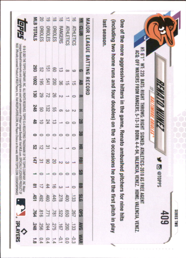 A7598- 2021 Topps Baseball Cards 251-500 +Rookies -You Pick- 15+ FREE US SHIP - Picture 295 of 449