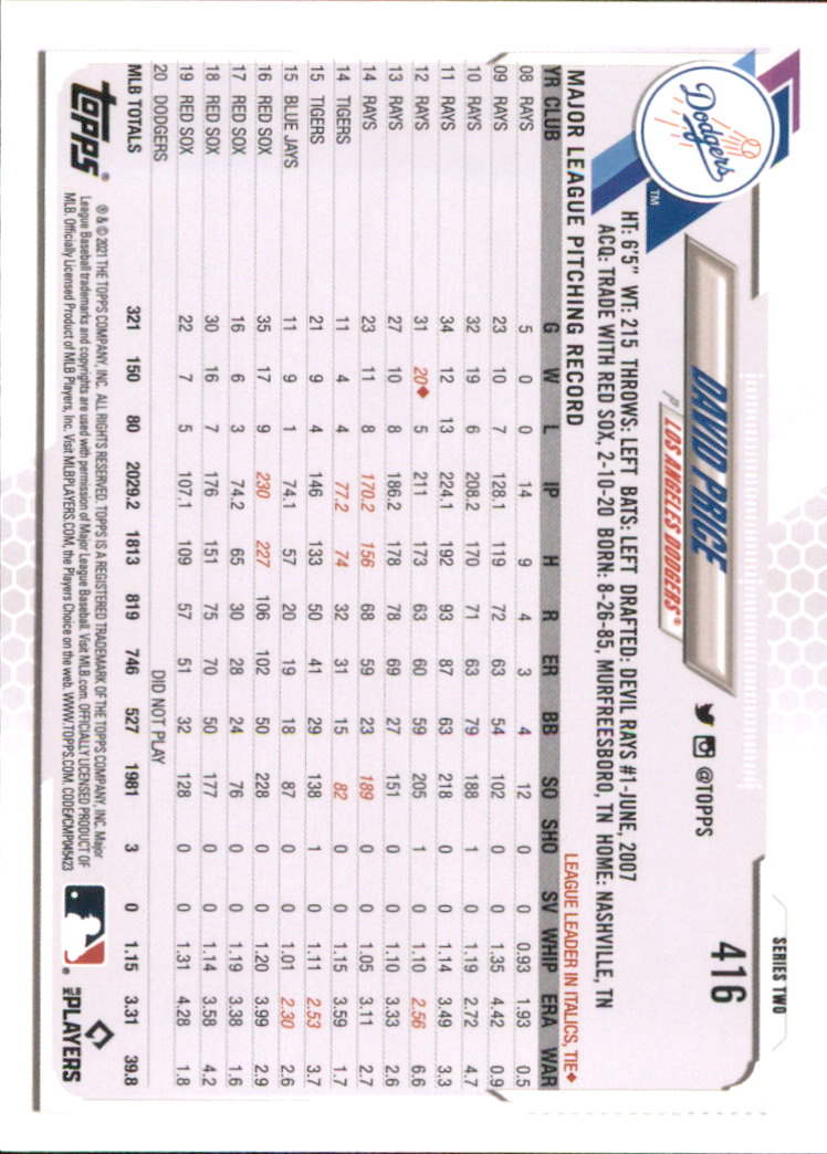 A7598- 2021 Topps Baseball Cards 251-500 +Rookies -You Pick- 15+ FREE US SHIP - Picture 307 of 449