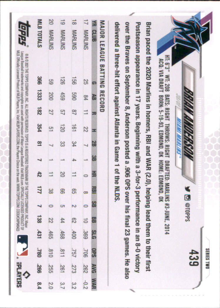 A7598- 2021 Topps Baseball Cards 251-500 +Rookies -You Pick- 15+ FREE US SHIP - Picture 345 of 449