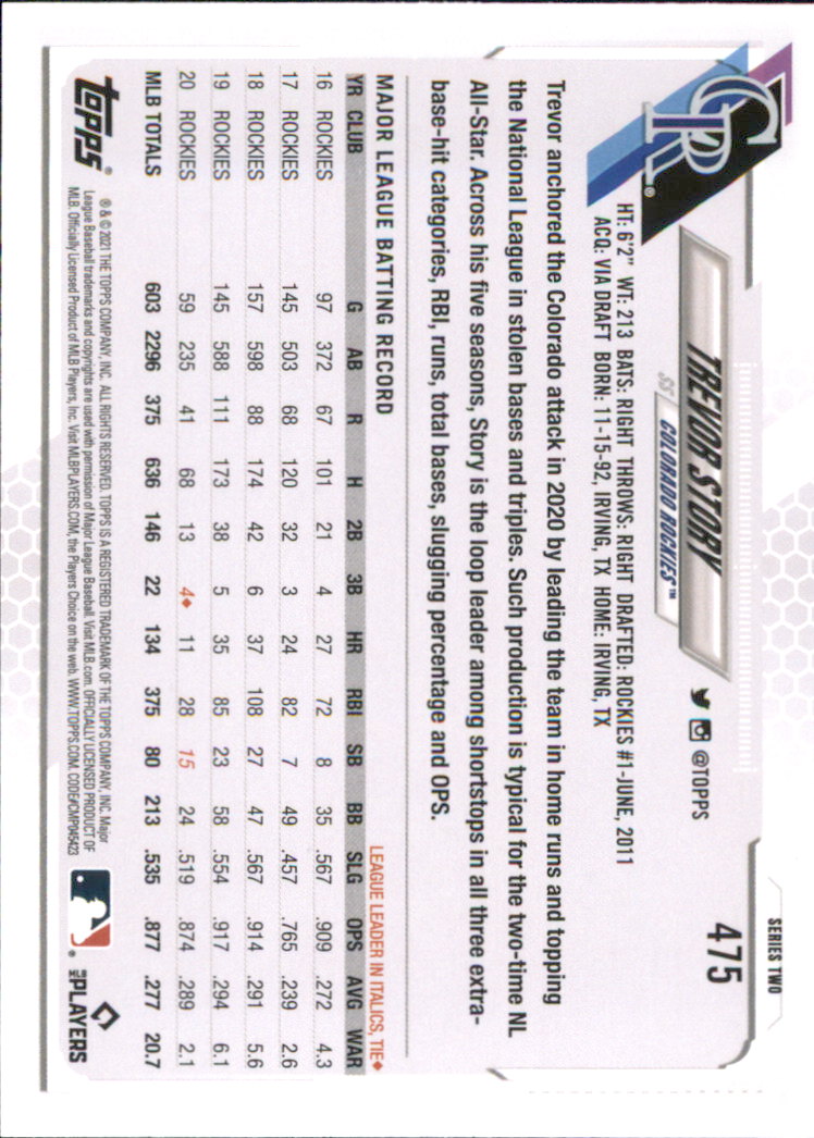 A7598- 2021 Topps Baseball Cards 251-500 +Rookies -You Pick- 15+ FREE US SHIP - Picture 401 of 449