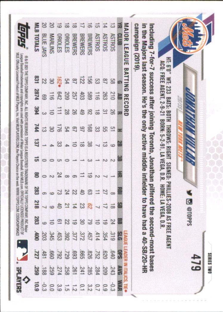 A7598- 2021 Topps Baseball Cards 251-500 +Rookies -You Pick- 15+ FREE US SHIP - Picture 409 of 449
